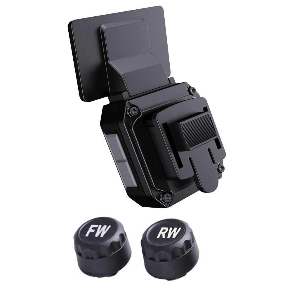 TPMS Motorcycle Tire Pressure Monitoring System Temp Alarm 2 External Sensors