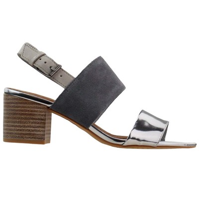 

Женские серые повседневные сандалии TOMS Poppy с ремешком на пятке 10011684, Grey, TOMS Poppy Metallic Sling Back