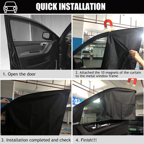 4X Magnetic Car Side Front Rear Window Sun Shade Cover Mesh Shield UV Protection