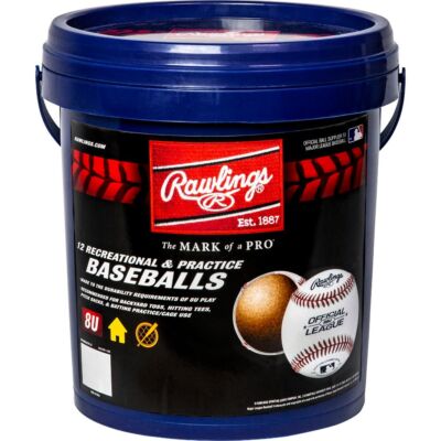 Rawlings Bucket of R8U Baseballs Official League Baseballs, Pack of 12