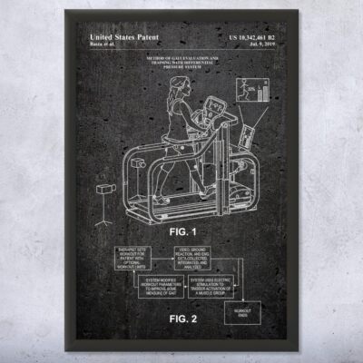Anti-Gravity Treadmill Patent Wall Art Poster, Canvas or Framed Medical Art