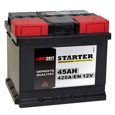 Autobatterie LANGZEIT 12V 45Ah Starterbatterie NEU WARTUNGSFREI TOP ANGEBOT 