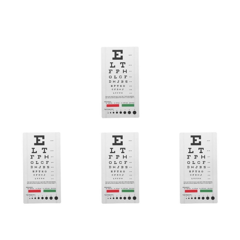 Set Of 4 Sehtafel-Set SehschÃ¤Rfe-Testdiagramm FÃ¼R Kinder Sehdiagramm