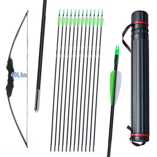 40Lb Archery Takedown Recurve Bow 51 inch &12Pcs 30