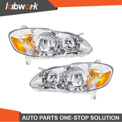 Labwork Headlights Headlamp For 2003-2008 Toyota Corolla Left Side&Right Side