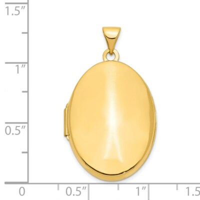 Pre-owned Skyjewelers Real 14kt Yellow Gold Polished Domed Oval Locket
