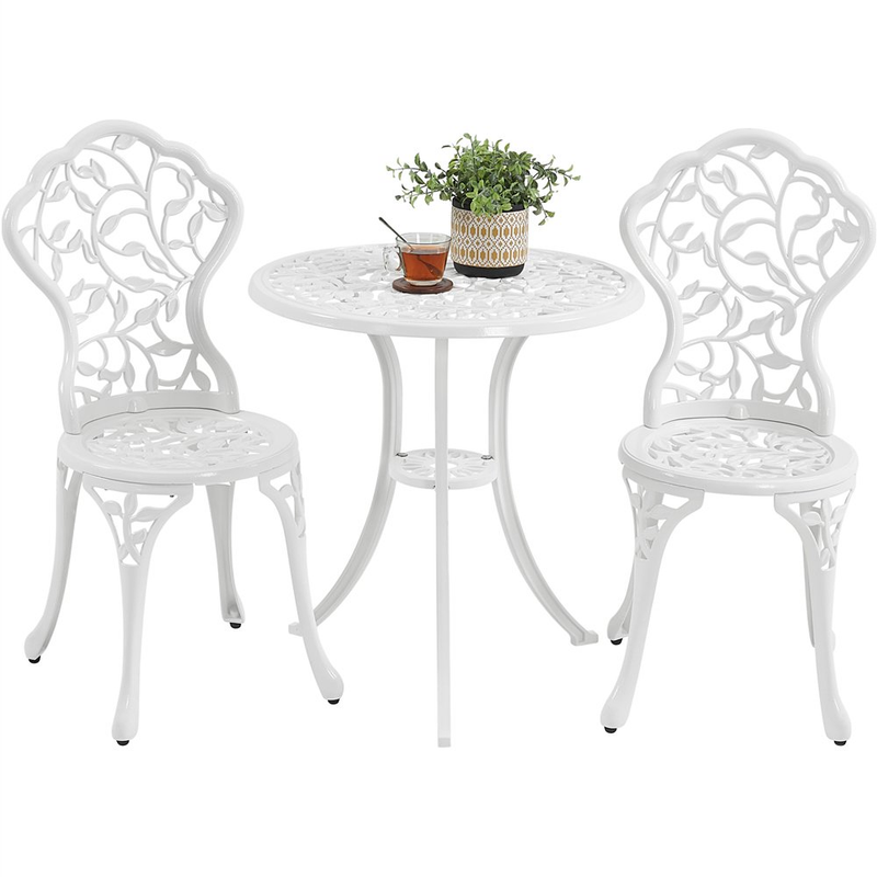 Bistro Table Set Antique Garden Furniture White