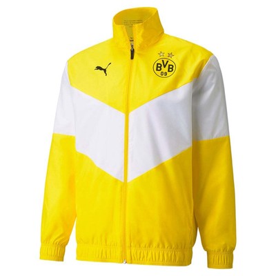 

Puma Bvb Prematch Full Zip Jacket Мужская желтая повседневная спортивная верхняя одежда 764295-0, Желтый, Puma Bvb Prematch Full Zip Jacket