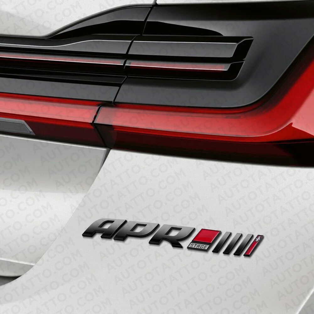 APR Stage III+ Tuning Car Trunk Decorate Badge Logo Emblem Sticker Gloss Black