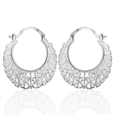 925 Sterling Silver Dangle Chandelier Latch Back Pierced Earrings L159