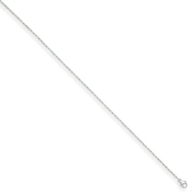 Pre-owned Diamond2deal Platinum Solid 1.4mm Oval Link 20 Inch Chain Necklace For Women 3.31gram In White