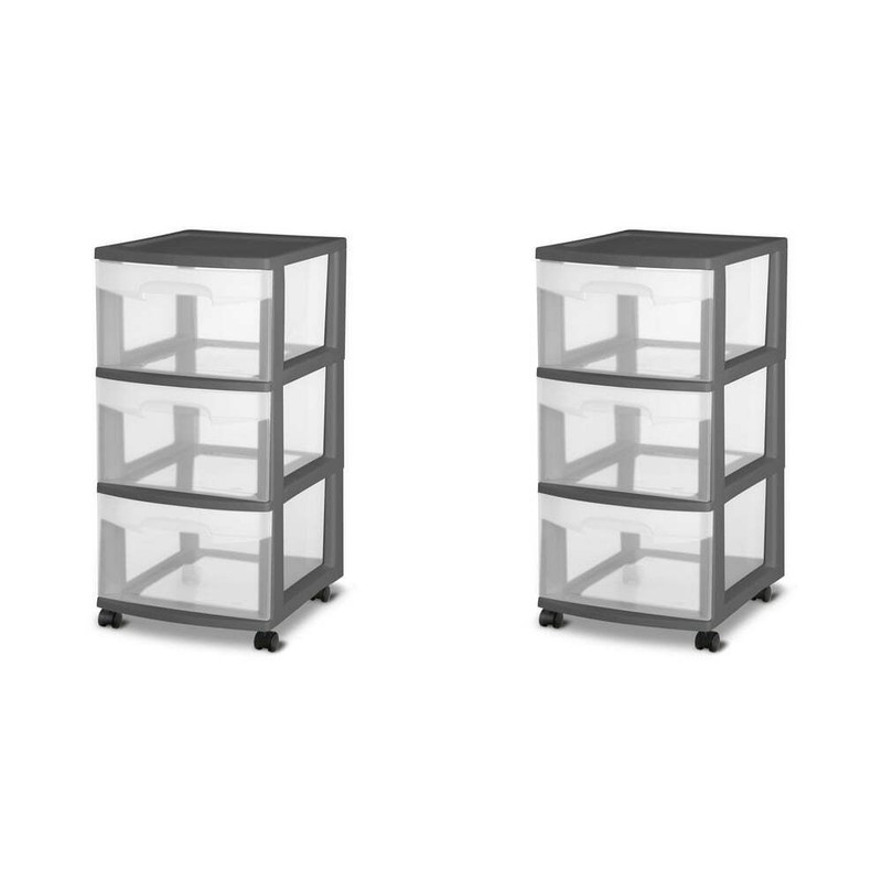 2 Cajones de Plastico Almacenamiento Cajoneras Para Ropa