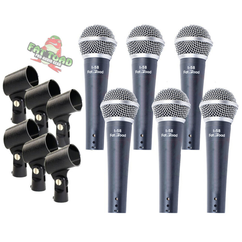 Dynamic Vocal Microphones 6 PACK - Stage Singing Music Recording Home Studio Mic