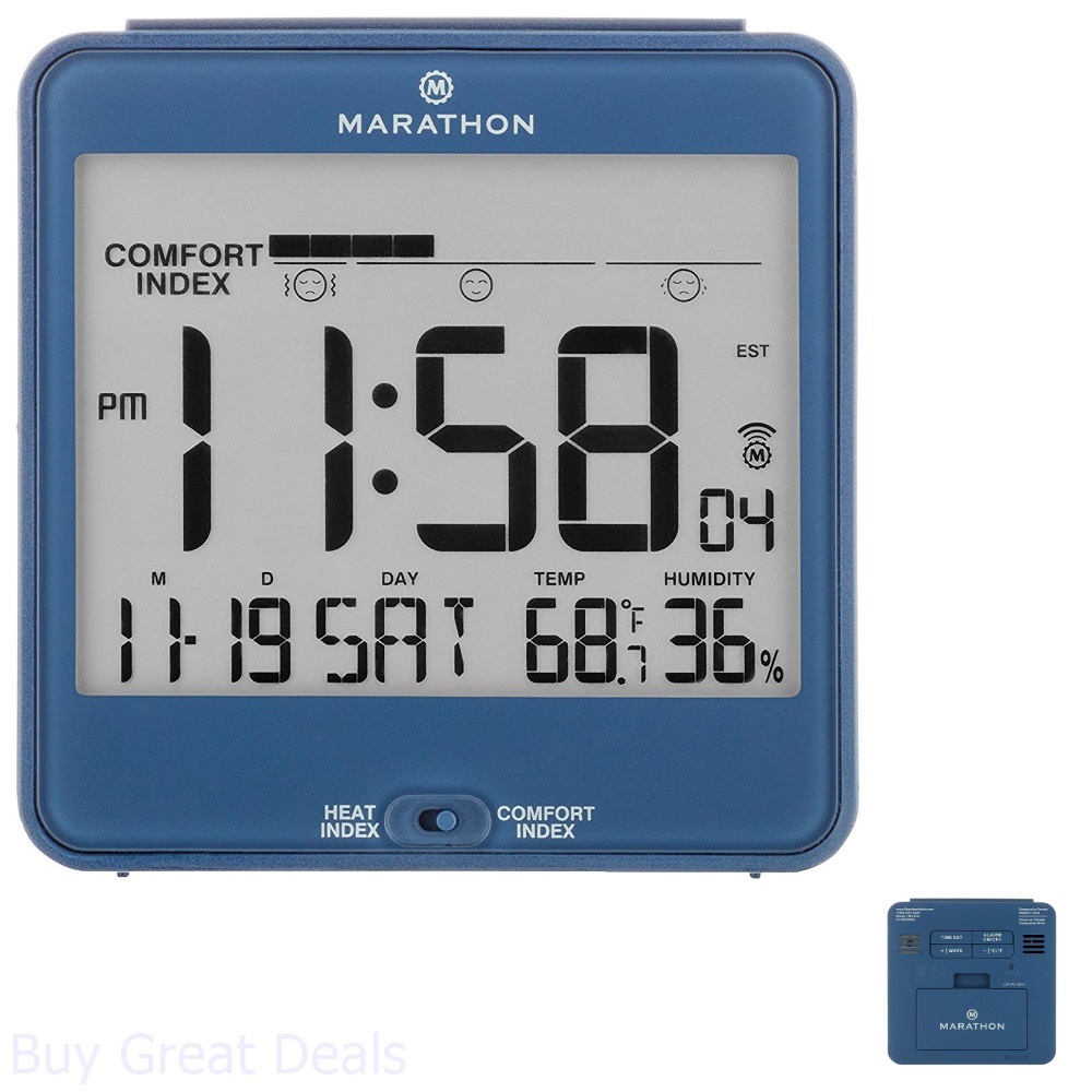 Atomic Desk Clock Marathon With Back Light Heat and Comfort Index