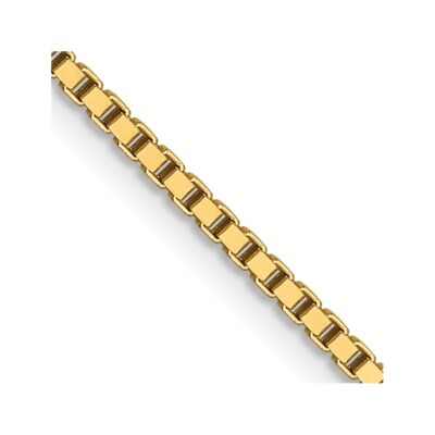 Pre-owned Skyjewelers Real 14kt Yellow Gold 1.2mm Box Chain; 20 Inch; Lobster Clasp