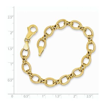 Pre-owned Superdealsforeverything Real 14kt Yellow Gold Fancy Chain Bracelet; 7 Inch; Lobster (fancy) Clasp