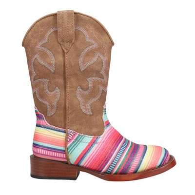 

Розовые повседневные ботинки Roper Glitter Serape Square Toe Cowboy Youth Girls 09-018-190, Розовый, Roper Glitter Serape Square Toe Cowboy Youth
