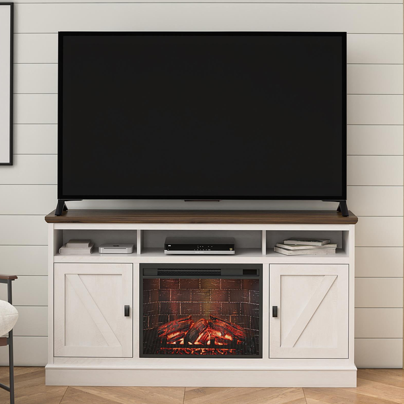 With Led Electric Fireplace Heater With Assembly Video, Oak/