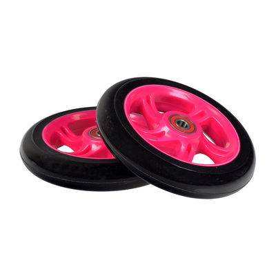 125 mm Wheels for the Razor A3 Kick Scooter, Black Wheel Pink Hub