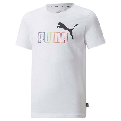 

Puma Essentials+ Радужная футболка с круглым вырезом и короткими рукавами Молодежные девушки Белая повседневная, Белый, Puma Essentials+ Rainbow Crew Neck Short Sleeve T-Shirt Youth