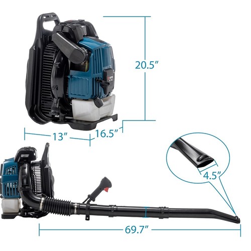 4Stroke 75.6cc Gas Powered Backpack Lawn Garden Outdoor Leaf Blower Snow Blower