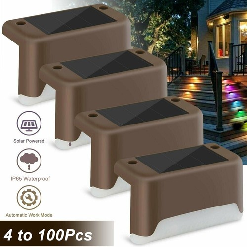 Solar LED Deck Lights Path Outdoor Garden Patio Pathway Stairs Step Fence Lamp