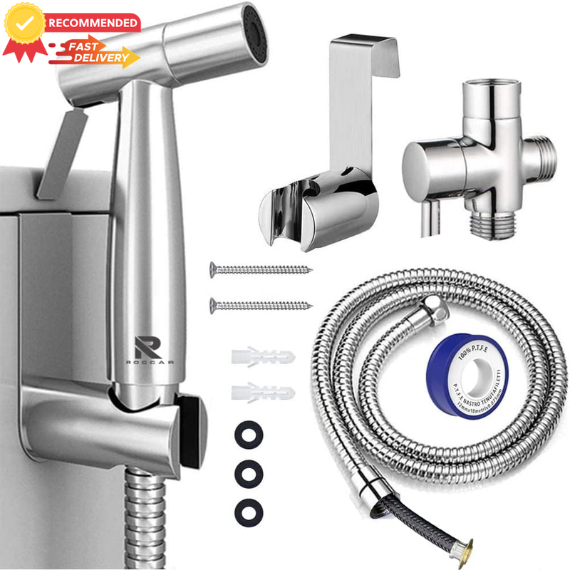 Handheld Bidet Sprayer for Toilet, Stainless Steel Hose, Feminine Wash, Pet Show