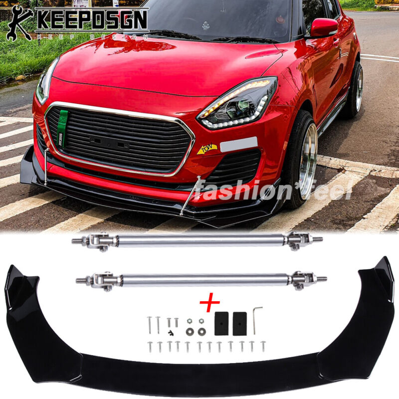 Lip Spoiler Splitter Strut Rods Glossy