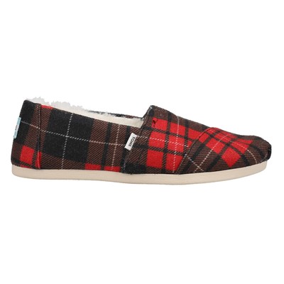 Женские повседневные слипоны TOMS Alpargata Cozy на плоской подошве черного, коричневого, красного цвета 10018879T