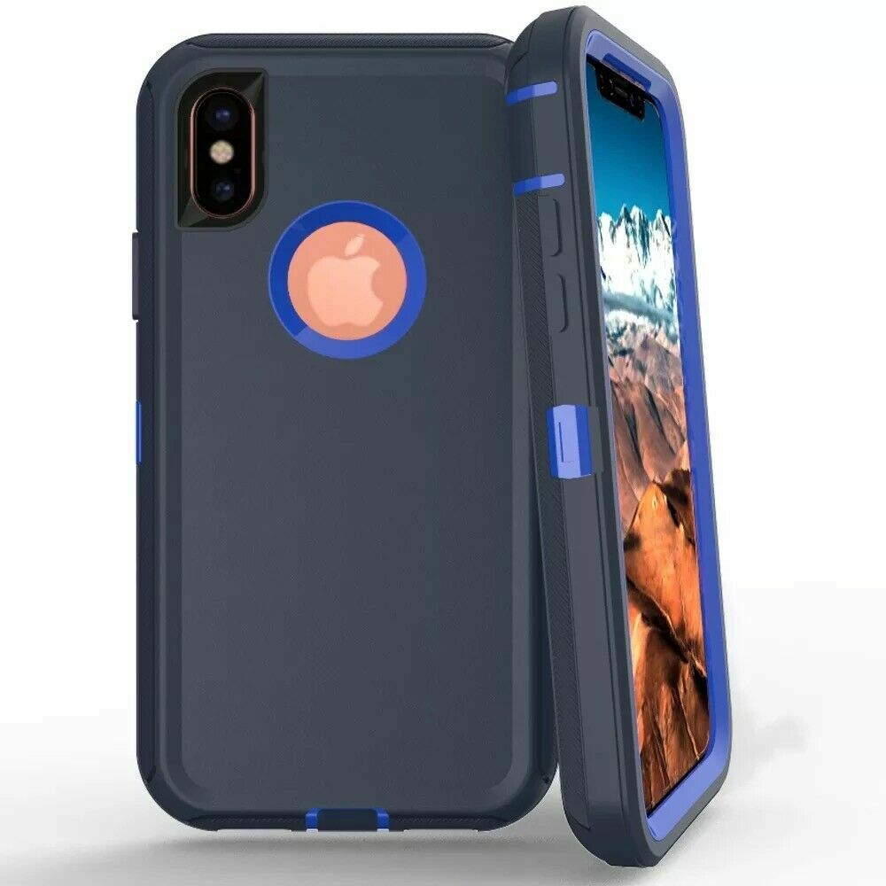 For iPhone XR Super Shockproof Protective Rugged Hard Cover Case Blue & Green US