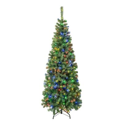 Искусственная елка National Tree Company First Traditions с 6 предварительно зажженными светодиодами Sagamore Slim