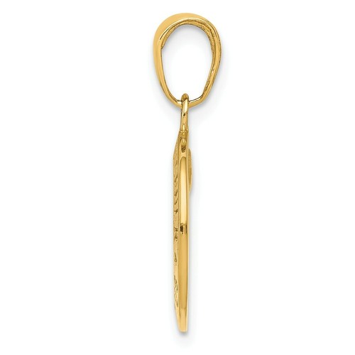 Pre-owned Pricerock 14k Yellow Gold Polished Saint Christopher "protect Us" Religious Medal Charm