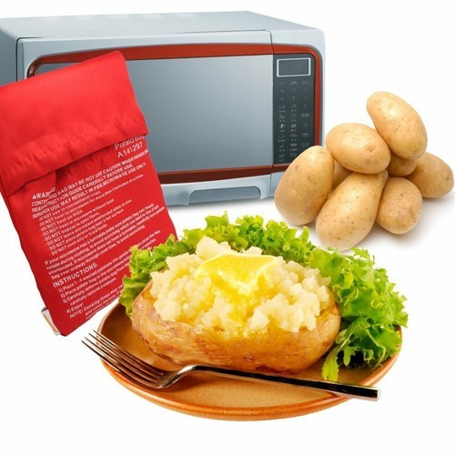 2 Pack New Potato Microwave Cooker Bags 4 Minutes Fast Quick Reusable Washable
