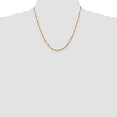 Pre-owned Superdealsforeverything Real 14kt 2.5mm Diamond Cut Extra-light Rope Chain; 20 Inch In Yellow