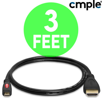 2 Pack Micro HDMI Cable HDMI-A to HDMI-D Cord Raspberry Pi Retroid GoPro Hero