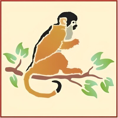 MONKEY 1 STENCIL - Tropical Rainforest Jungle Animals - The Artful Stencil