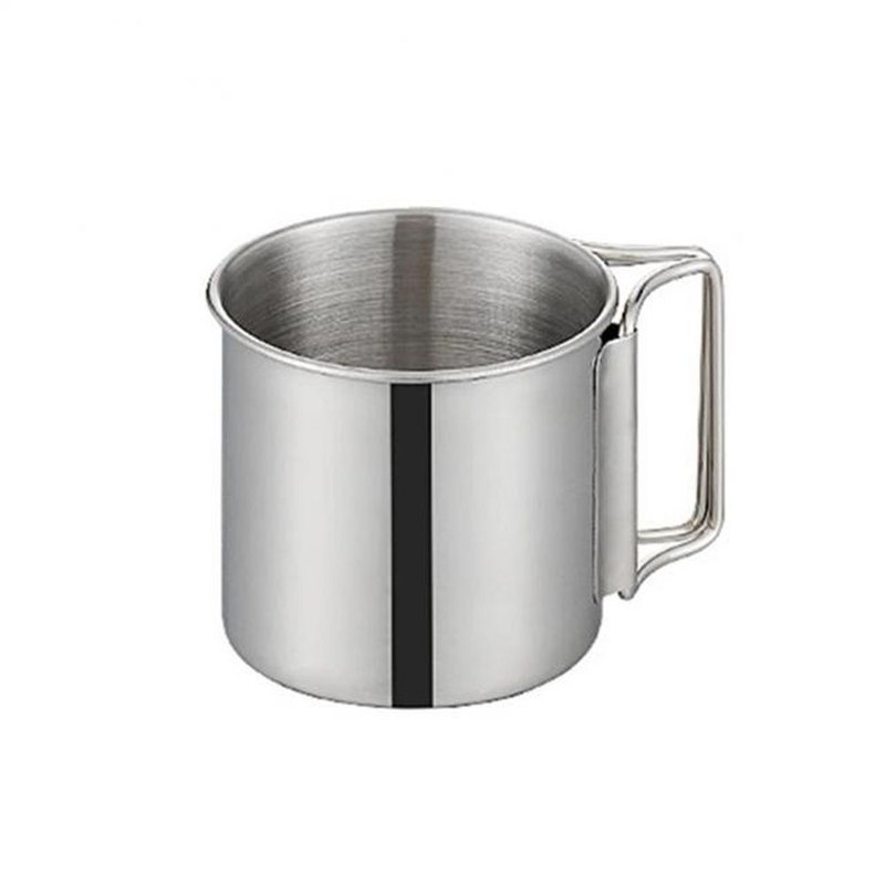 Camping Cup Portable Drinking Water Cup Stainless Steel Mug Outdoor Folding Cup