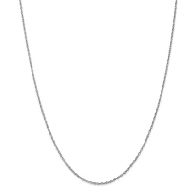 Pre-owned Skyjewelers Real 14kt White Gold 16 Inch 1.3mm Heavy Baby Rope With Lobster Clasp Chain