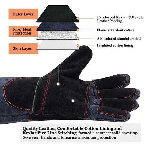 Animal Handling Gloves Leather Sleeve Dog Cat Bird Reptile Bite Proof Protection