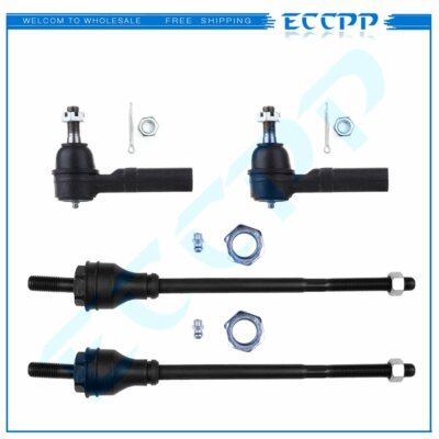 4pc Fits Chevy Express 2500 3500 GMC Savana 2500 3500 Front Inner Outer Tie Rods