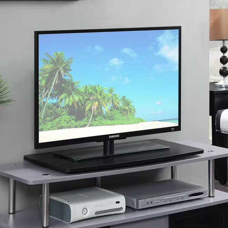 TV Swivel Stand 31.5 Inch TV Riser Monitor Stand Rotating TV Base Black Wood