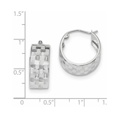 Pre-owned Superdealsforeverything Real 14kt White Gold Diamond Cut Hoop Earrings