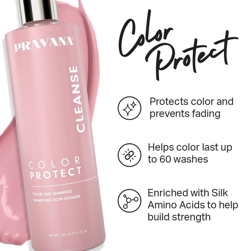 Pravana Color Protect Color Care Shampoo Maintains Vibrant Color Floral 11 Fl Oz