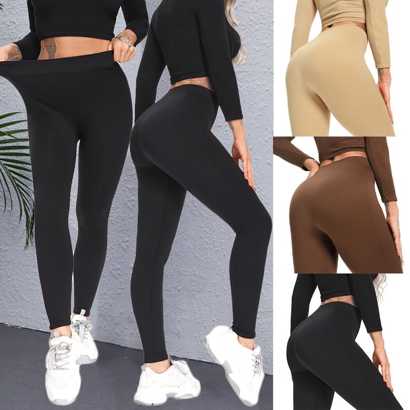 Women Tik Tok Seamless Leggings Gym High Waist Yoga Pants Push Up Fitness Sports