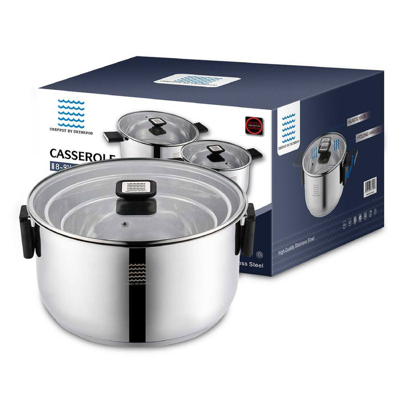 Chefpot 3-Piece Stainless Steel Cookware Set in Silver