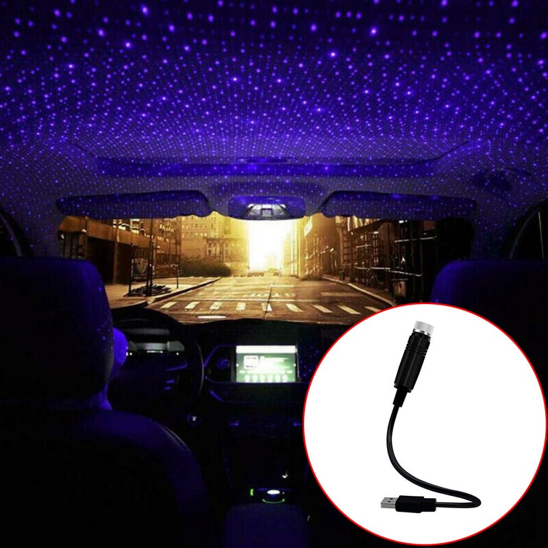 ::USB Car Accessories Interior Atmosphere Star Sky Lamp Ambient Night Lights US