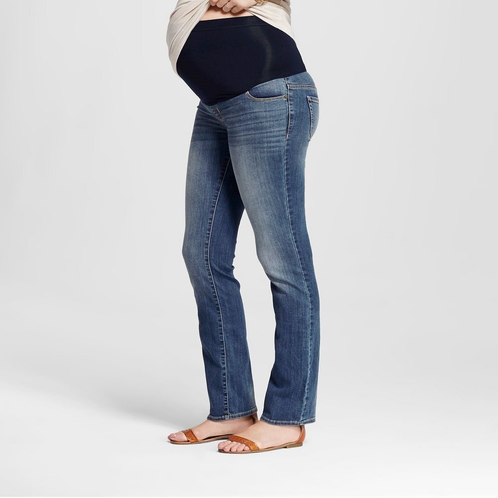 LIZ LANGE MATERNITY - OverThe Belly Denim Blue Jeans - MEDIUM - 6