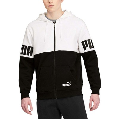 

Puma Power Colorblock Full Zip Hoodie Mens Black, White Повседневная верхняя одежда 846798-
