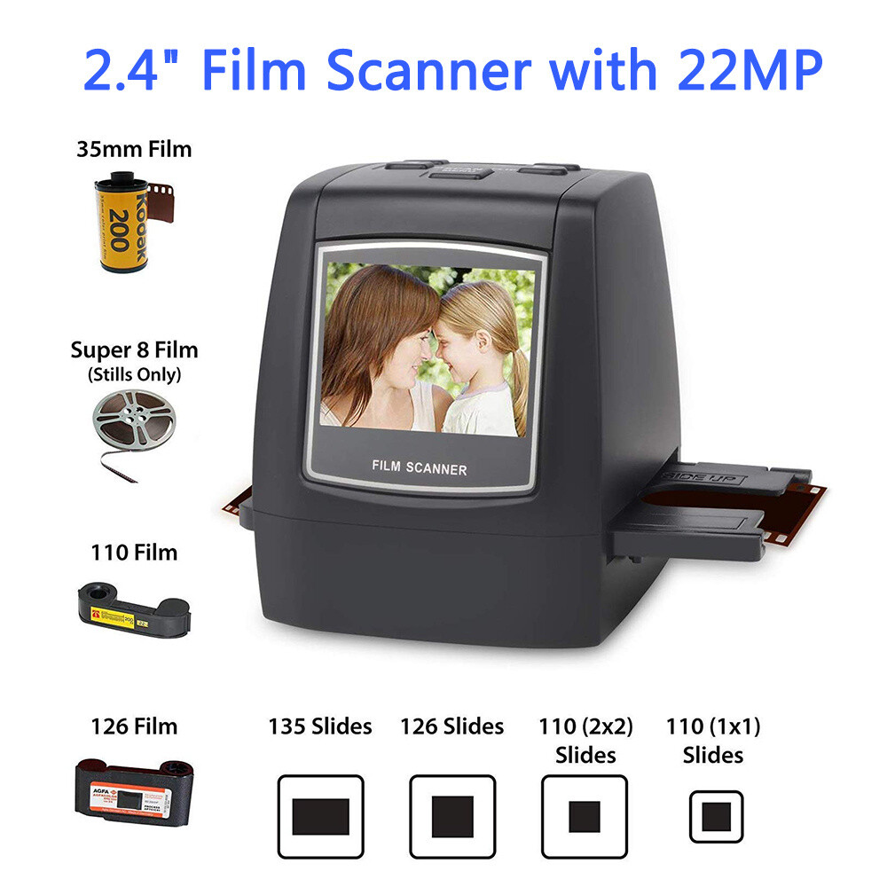22MP Film Scanner 35mm/135, 110, 126KPK 2.4" Allin one Scanner