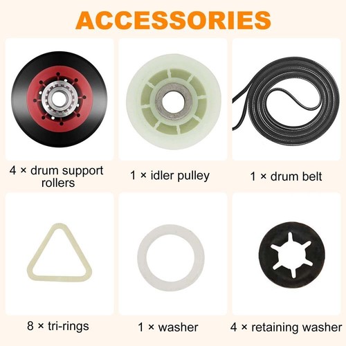 Dryer Repair Kit For Maytag MEDE500VW1 MEDC215EW1 MEDE300VW1 Idler Pulley Belt